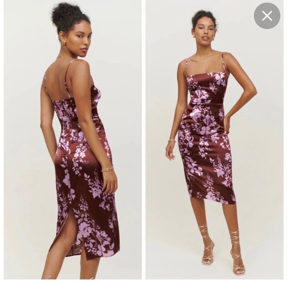 NWT Reformation Oaklie Silk Dress - Picture 1 of 11